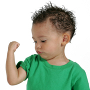 Toddler Flexing Muscles