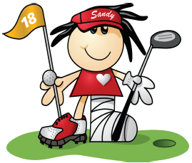 Sandy playing golf