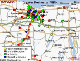 Greater Rochester PBRN Practice map