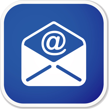 blue and white email icon