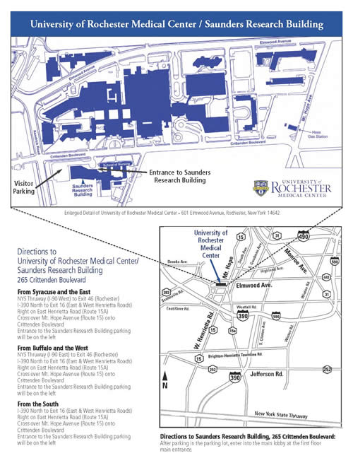 Saunders Research Building Directions and Map