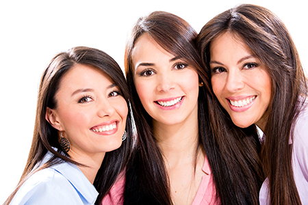 Group of smiling young women