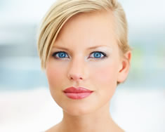 Head shot of blonde woman's face