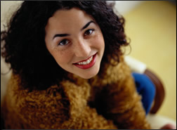 Teen girl smiling
