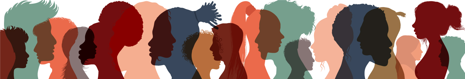 silhouettes of different types of people