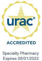 URAC Accredited: Specialty Pharmacy, Expires 08/01/2022