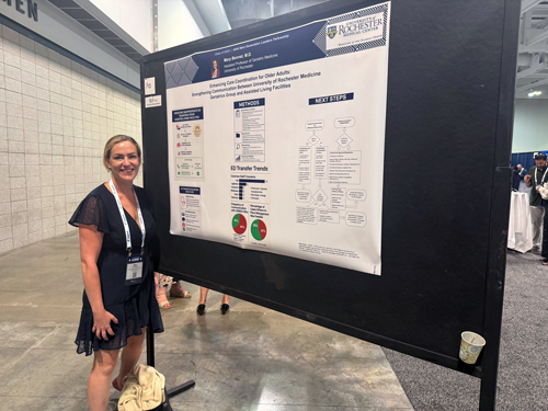 Mary Bonnet presents her poster at event