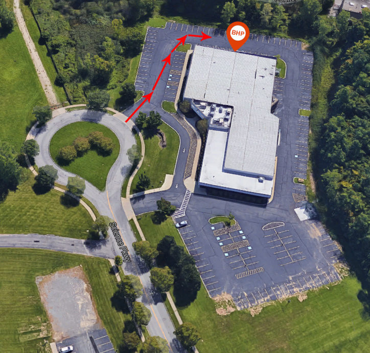 Map of the Science Parkway Building with Directional Arrows
