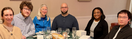 Trainees and PI at dinner