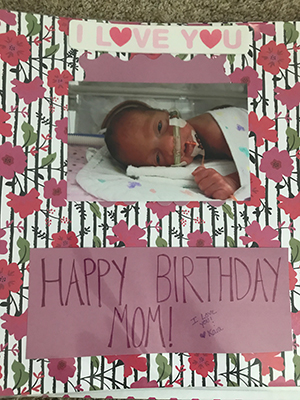 Birthday Card with Picture of Kaia: Happy Birthday Mom!