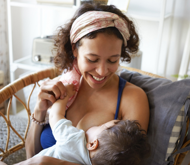 Mom nursing baby