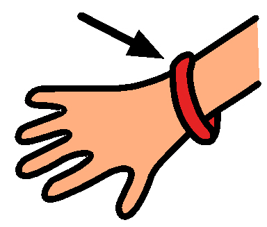 Bracelet on a person's wrist