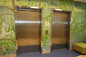 Elevators on third floor at East River Road