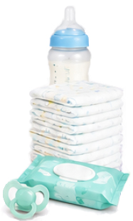 bottles and diapers image