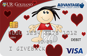 Golisano Children’s Hospital debit card from Advantage Federal Credit Union