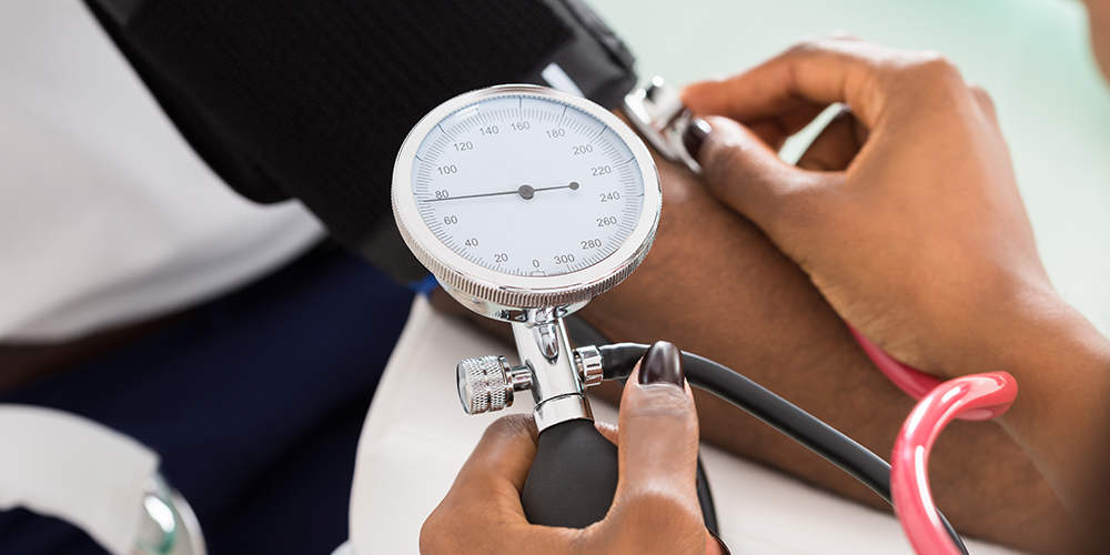 Photo of blood pressure being measured
