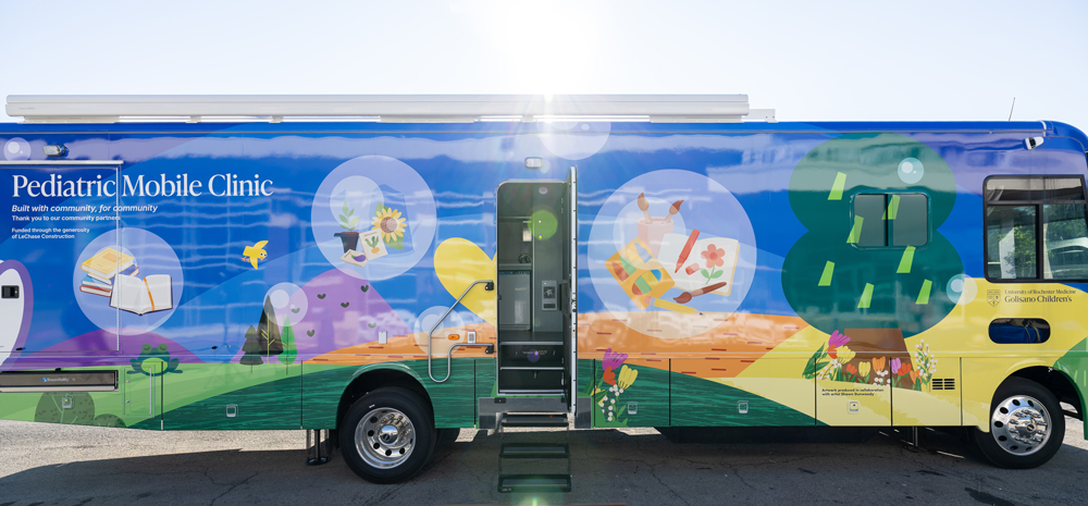 Outside of pediatric mobile health clinic