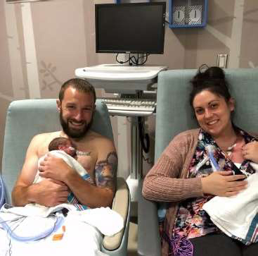 Brianna and husband with twins