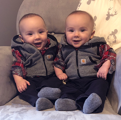 Twin babies, Chase and Bentley