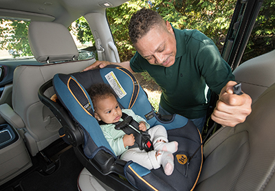 Infant in rear facing car seat