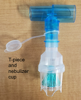 Ventilator T-piece and nebulizer cup