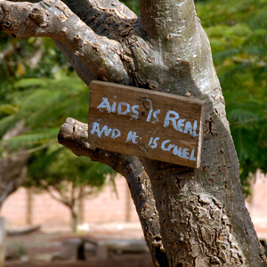 Sign on a tree