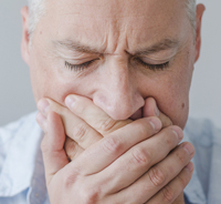 man in mouth pain