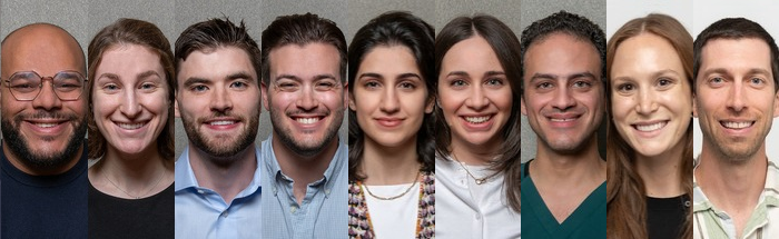 Portraits of smiling people