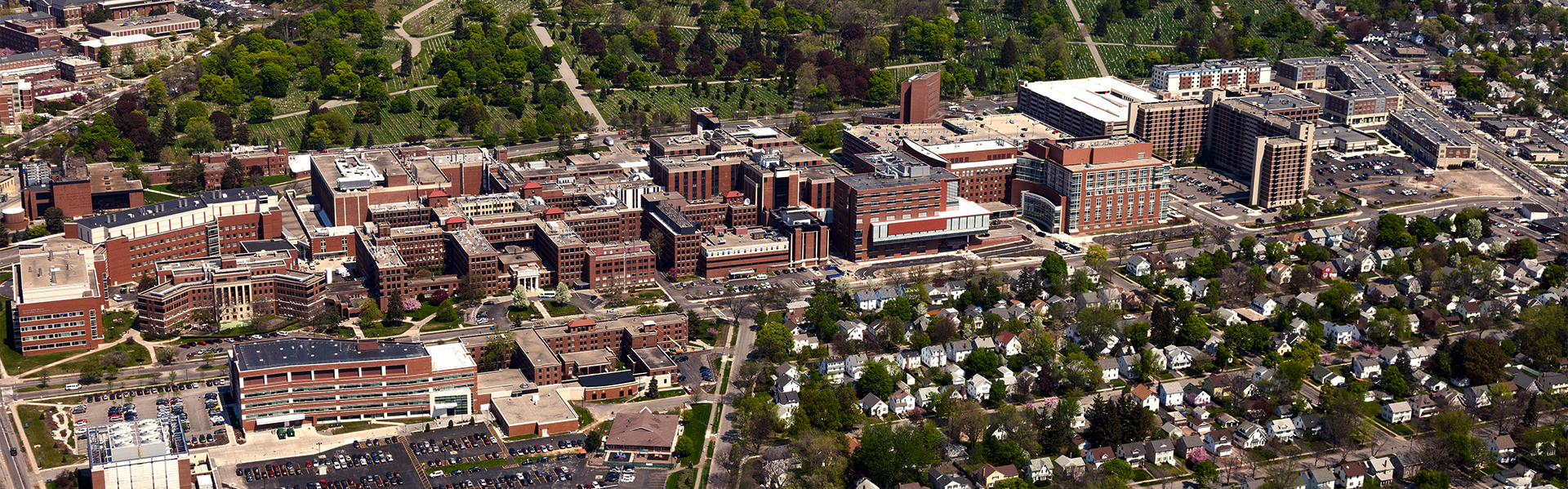 Aerial view of URMC campus