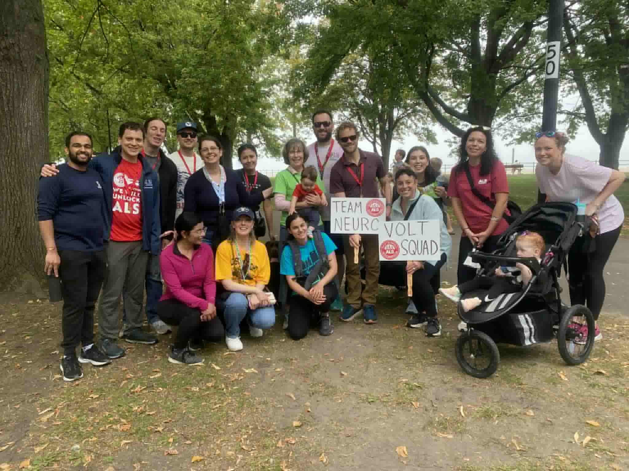 ALS team members participating in the Walk to Defeat ALS at Ontario Beach Park.