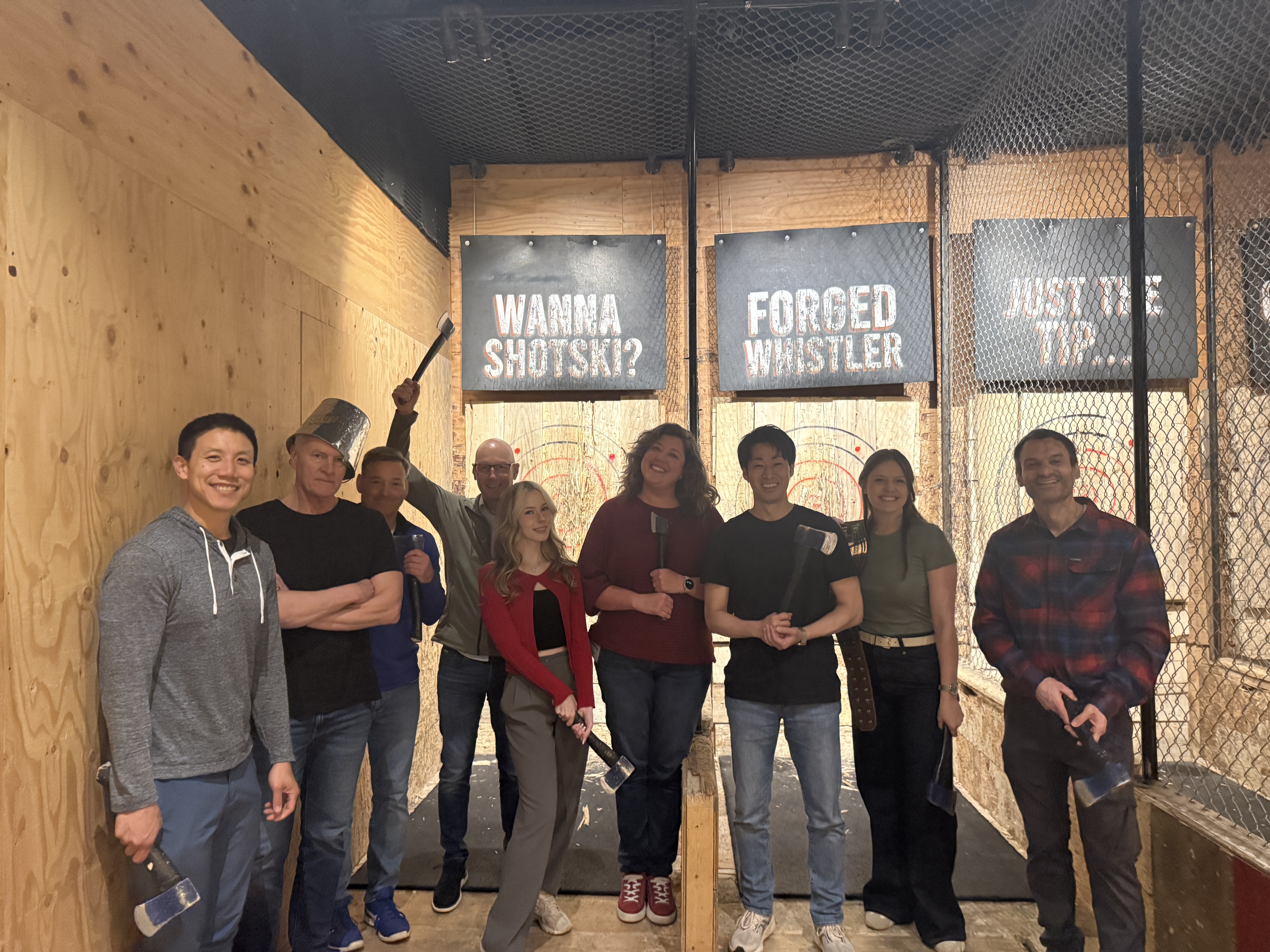 Neuromuscular team members at an after-work activity.