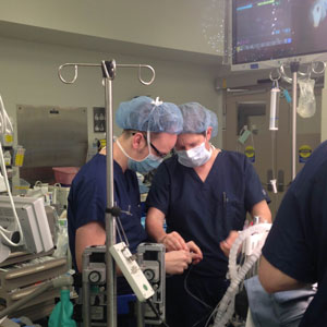 Dr. Sweeney and Fellow in operating room