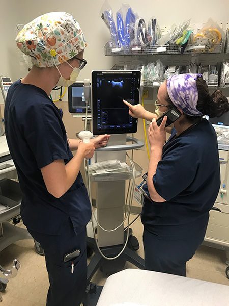 Tali and Kara with ultrasound