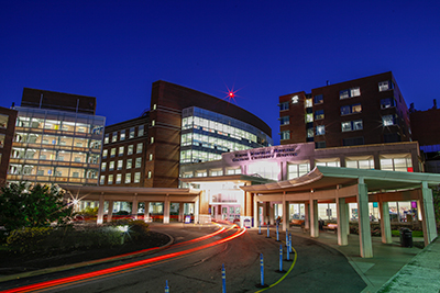 Strong Memorial Hospital at night