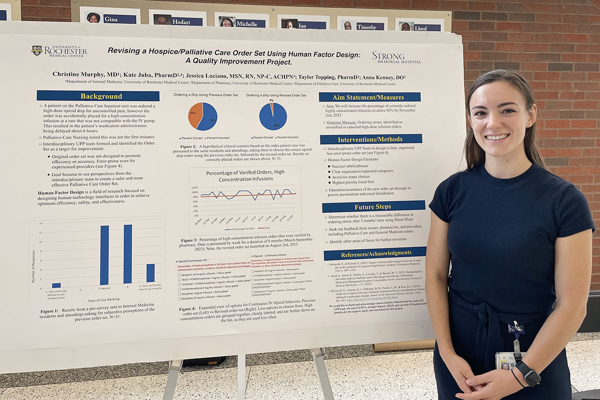 Christine Murphy, MD presents her First Place Winning poster at Resident Poster Day 2023