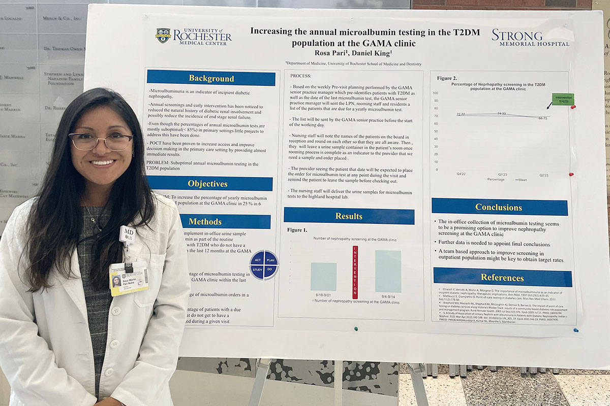Rosa Pari, MD presents her poster at Resident Poster Day 2023