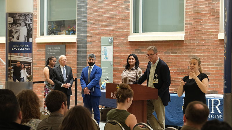 Residents receiving awards at ceremony