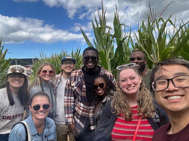 Residents at a corn maze