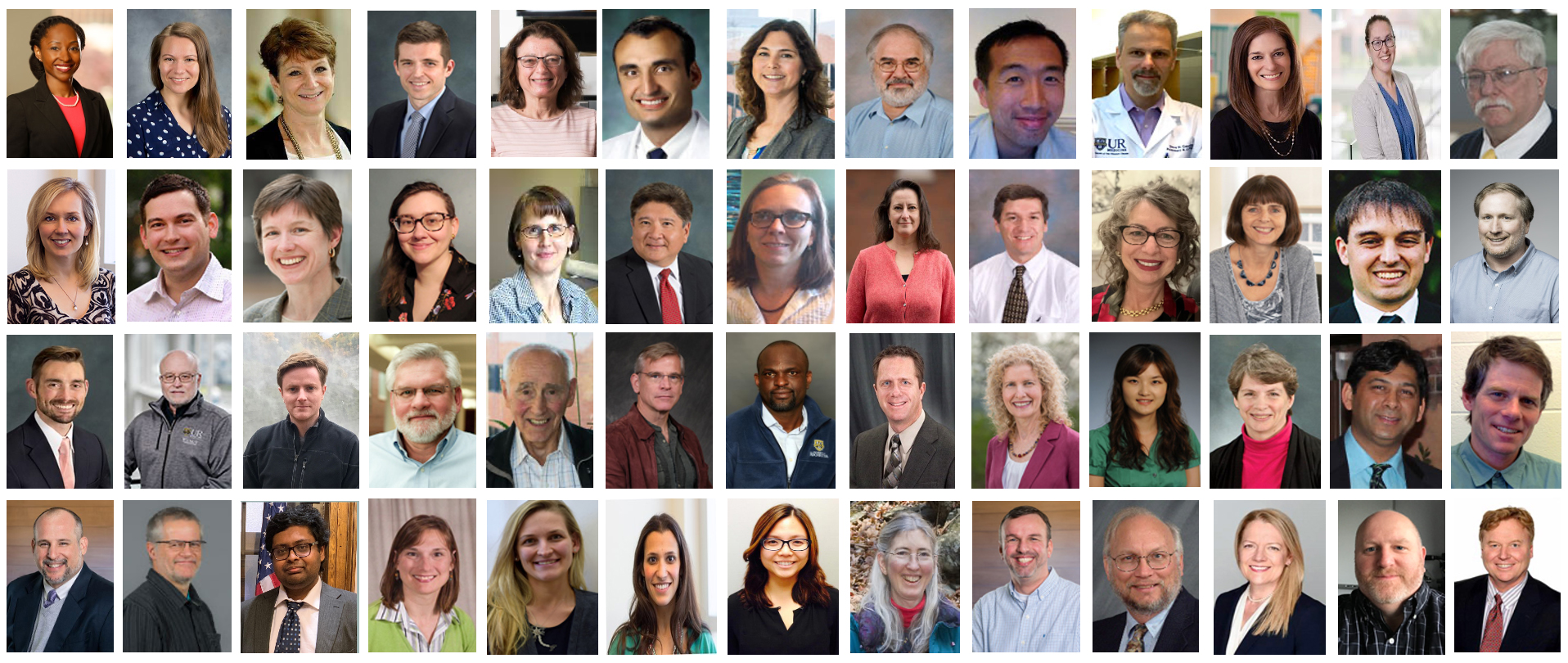 Collage of headshots of center members