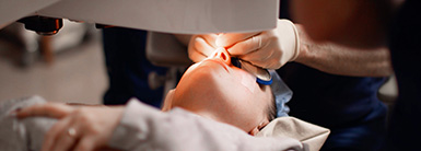 Person receiving lasik surgery