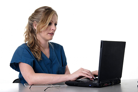 Provider with laptop