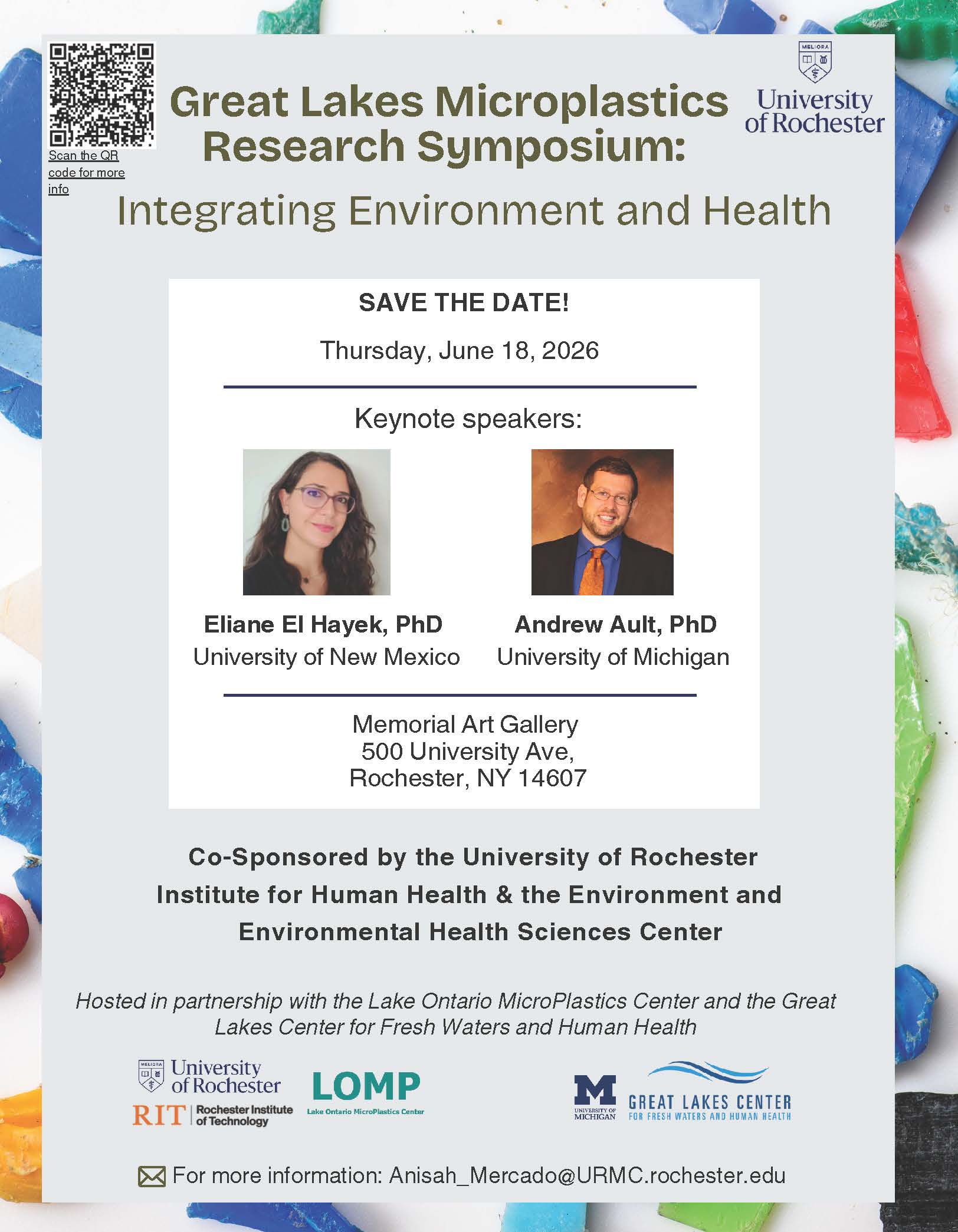 Flyer for the symposium featuring two keynote speakers