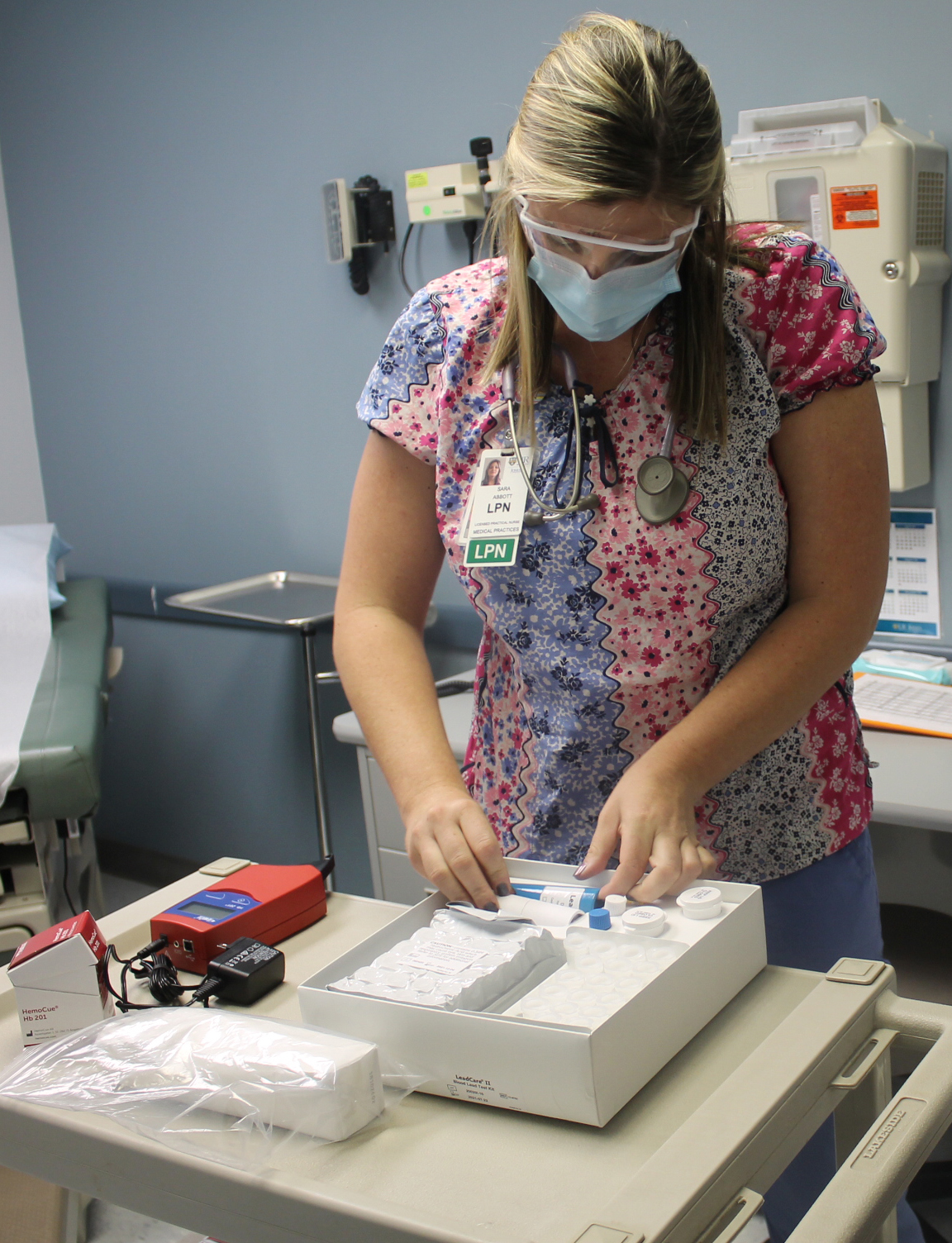 Nurse Sara Abbott Preparing Lead Test