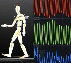 illustration of the MOBI computer graphics of a person walking
