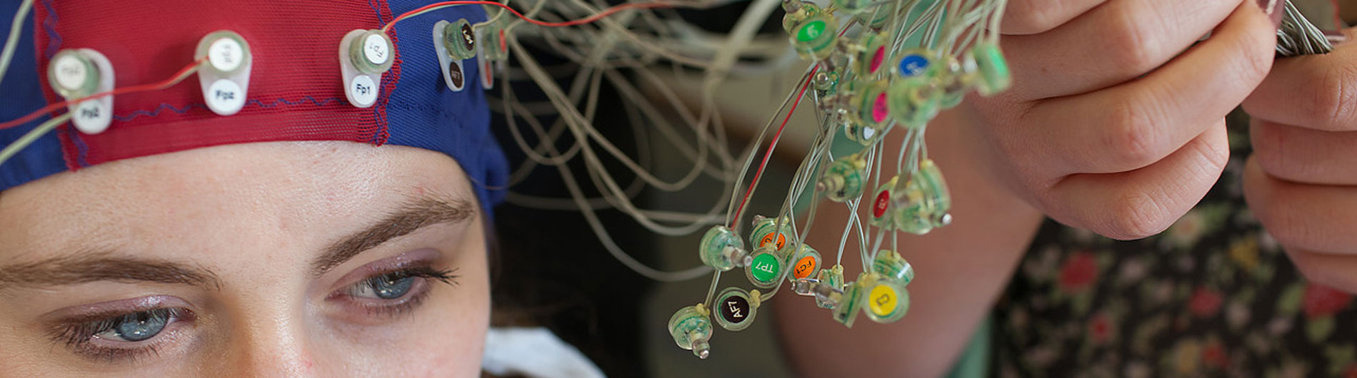 Test subject in EEG cap