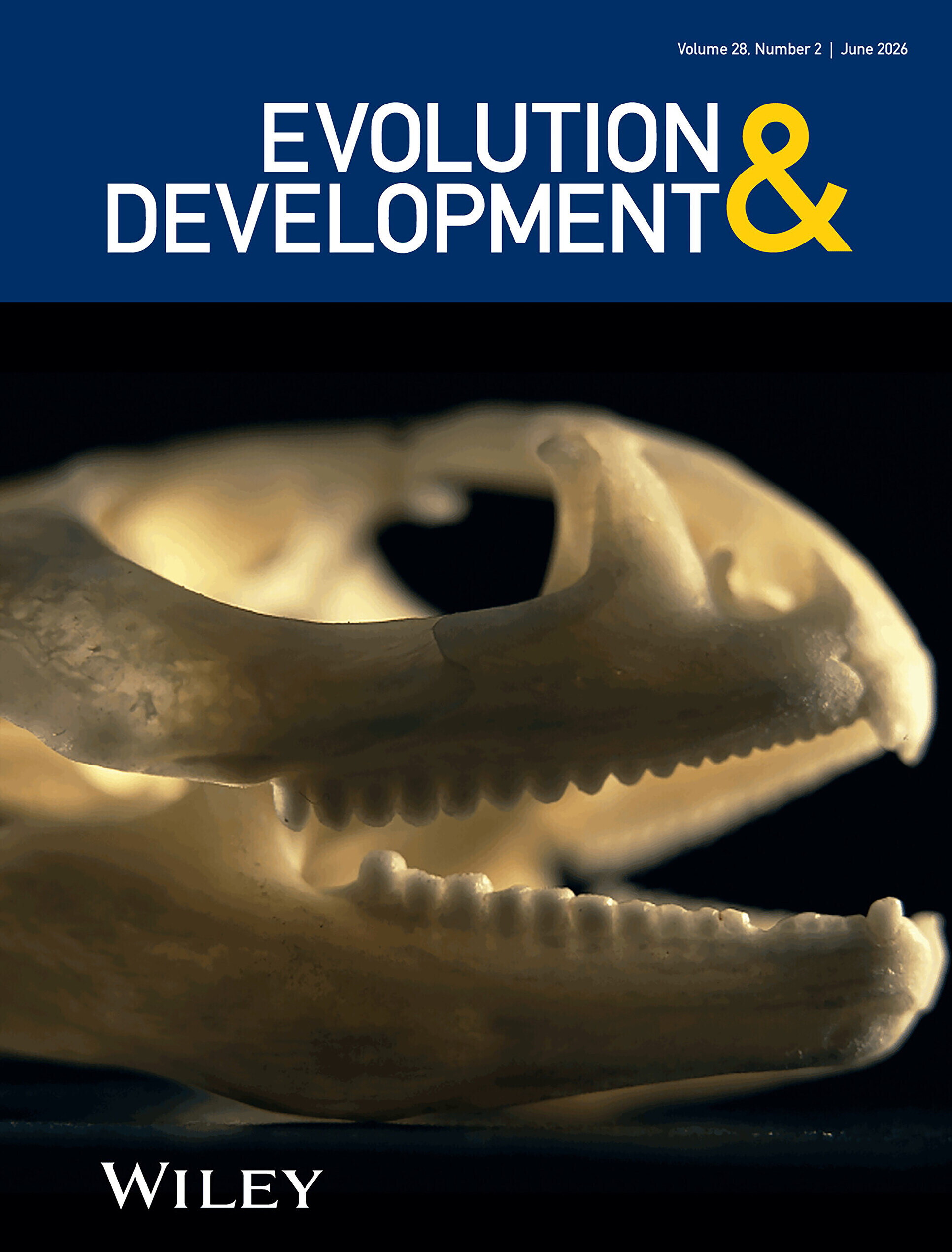 Evolution & Development journal cover vol. 28.