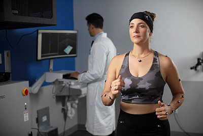 Patient performing a mobility test.