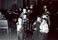 Children in line for services.