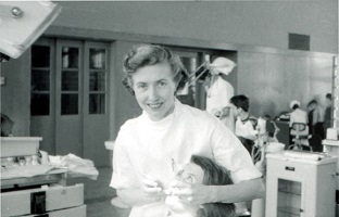 Dr. Betty Watson, Australia, with a patient.