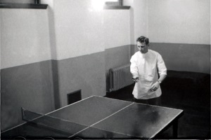Dr. Colin Watson, Australia, playing ping pong.